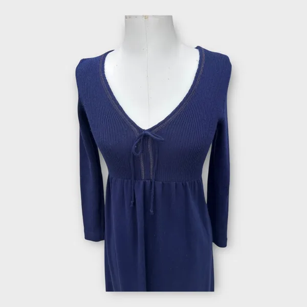 VTG 70s Hubba Hubba Maxi Sweater Dress Women’s Medium Blue Cottage Hippie Boho - Image 11