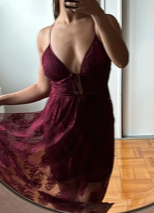 Lace Maxi Dress Purple - Image 2
