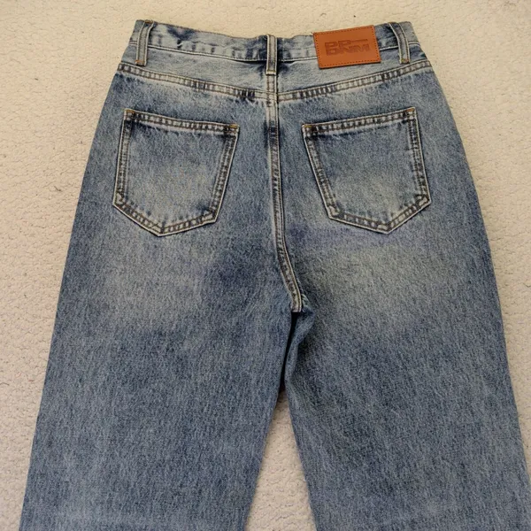 Princess Polly Crossover‎ Waist Straight Leg Jeans Light Wash Blue Womens Size 2 - Image 5