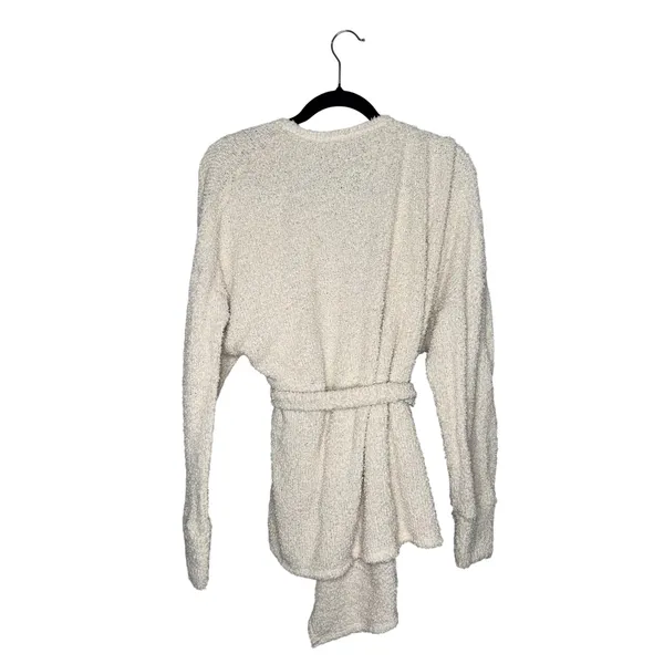 Beyond Yoga Cardigan Women Large Cream‎ Excellent Tie Waist Popcorn Knit Wrap - Image 4