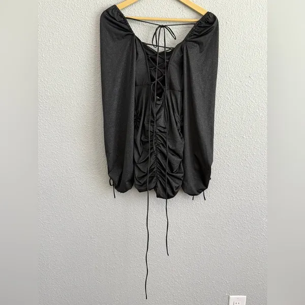 Lucy in the Sky Glitter Long Sleeve Dress Size‎ XS Corset - Image 4