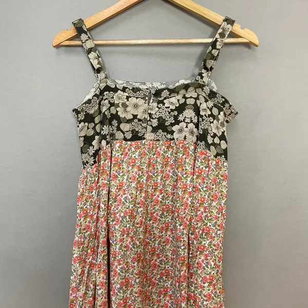 Natural Life Dress Patti Side Slit Floral Empire Waist Medium Maxi Women Boho - Image 7