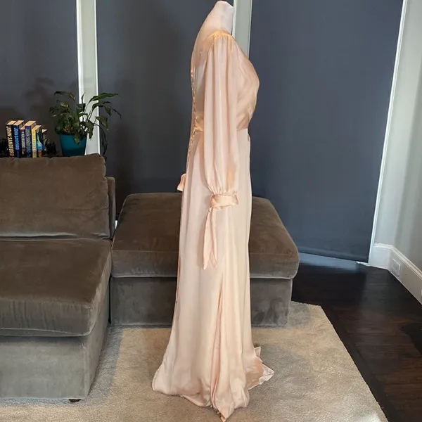 Women’s Full length V Neck Long Sleeve Corset Back Dress Size 6 - Image 5