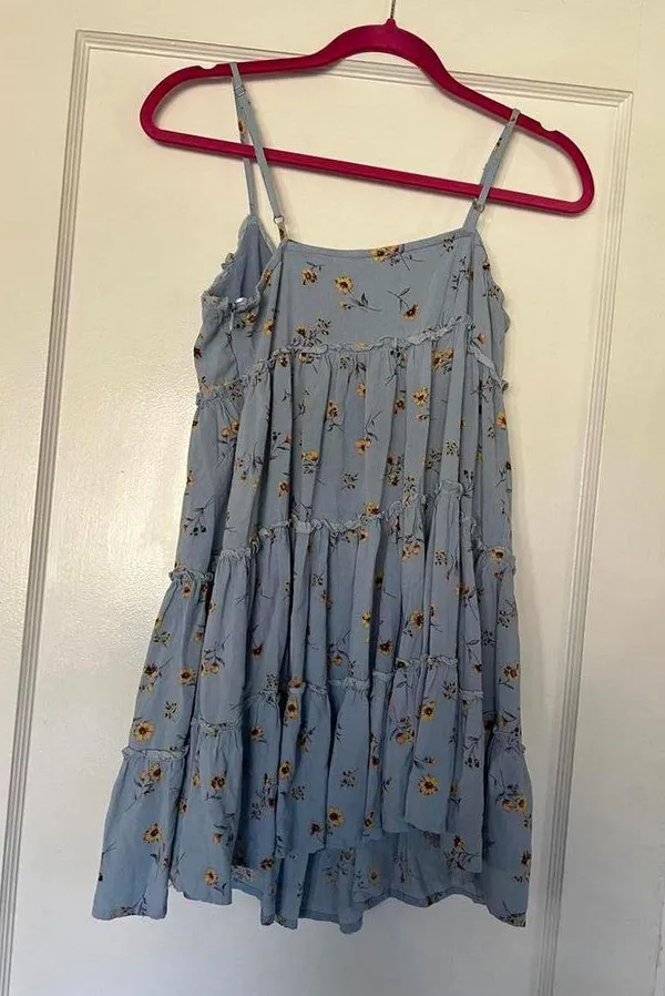 Altar’d State Chic Floral Tiered Dress - Light Blue Size Small - Image 6