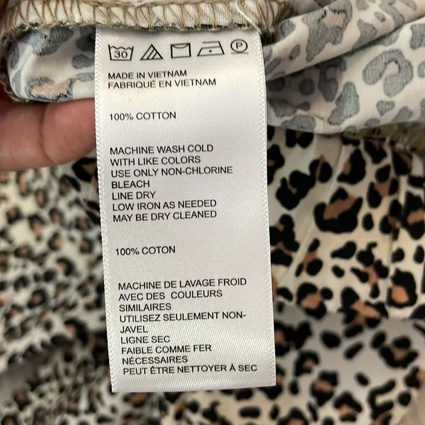 Urban Outfitters Leopard Print Elastic Waist Zip Front Straight Leg Pants XS - Image 11