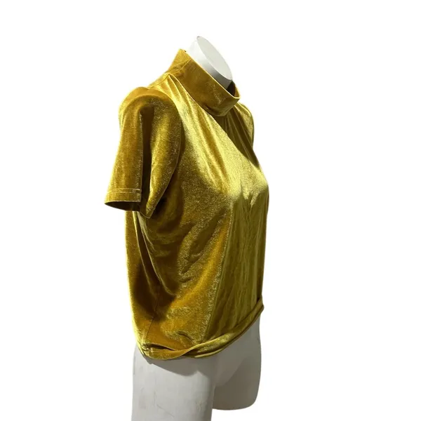 Madewell Mock Neck Tee Womens Size M Mustard Yellow Short Sleeve Top - Image 7