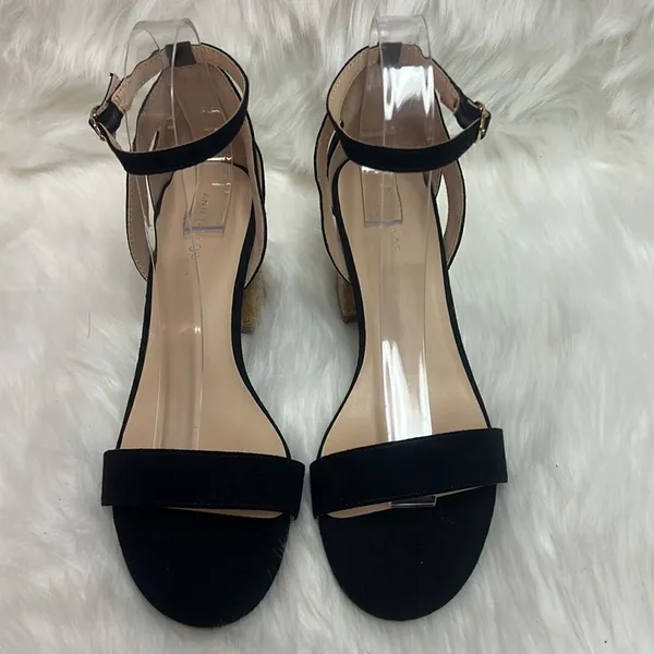 Anne Taylor Black and Cork Chunky heeled sandals‎ Size 7.5 BIN 16 - Image 6