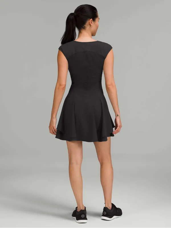 Lululemon Everlux Mesh-Back tennis dress black pickleball activewear XS - Image 2