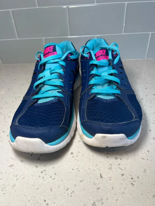 Nike Flex 2013 Run Shoes Sneaker Blue Aqua Pink Athletics Running Workout Size 8 - Image 3