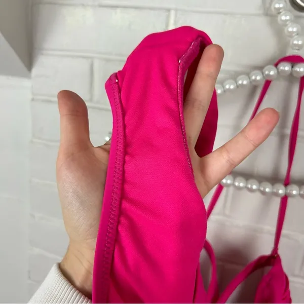 ABS Allen Schwartz Pink Swimsuit Halter Neck Dress Size 8 - Image 9