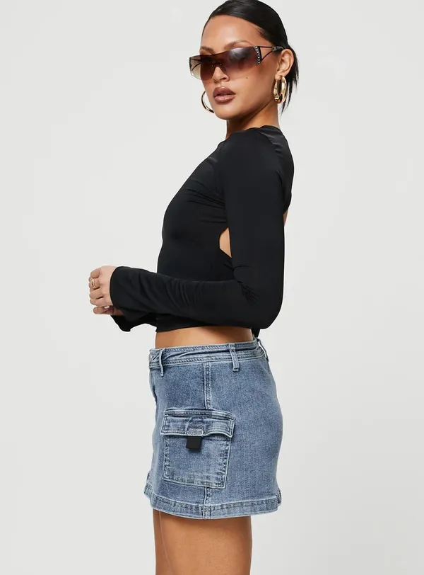 Princess Polly Denim Mini Skirt - Image 4