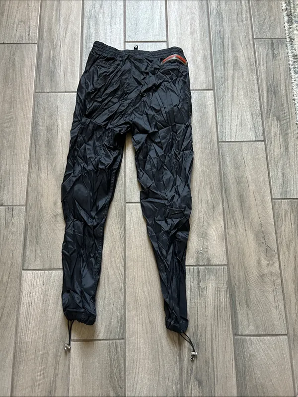 Filling Pieces Black Crinkle Nylon Track Joggers with Reflective Logos - Image 4