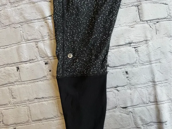 Lululemon Rebel Runner Crop Leggings Zip Leg Wide Waist Size 12 Black Running - Image 16