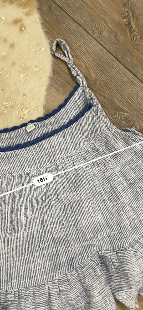 Aerie Blue Striped Ruffle Tank Top - Image 3