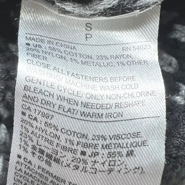 Banana‎ Republic Womens Size Small Metallic Textured Knit Cardigan Sweater Black - Image 5