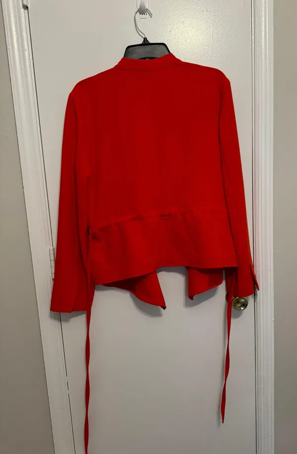 New York And Company New! Orange Belted Open Front Blazer Size L - Image 8