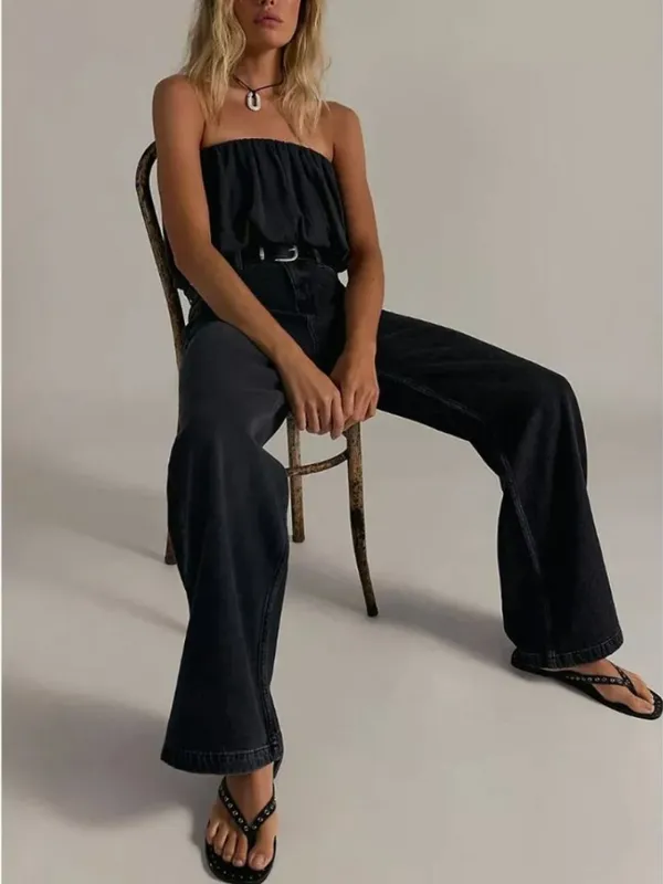 FREE PEOPLE NWT We The Free Stride Straight 'n Wide Jeans / Miles To Go - Image 5
