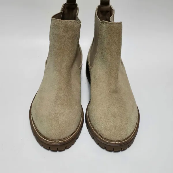 Steve Madden Leopold Chelsea Boots Suede Tan Ankle Booties Lug Sole Scandi Girl - Image 6