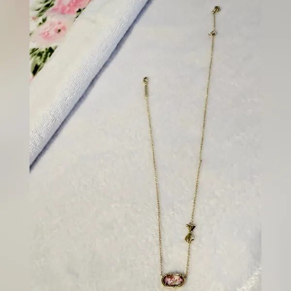 Kendra Scott x Love Shack Fancy Elisa Pink Bloom Floral Bow Necklace - Image 7