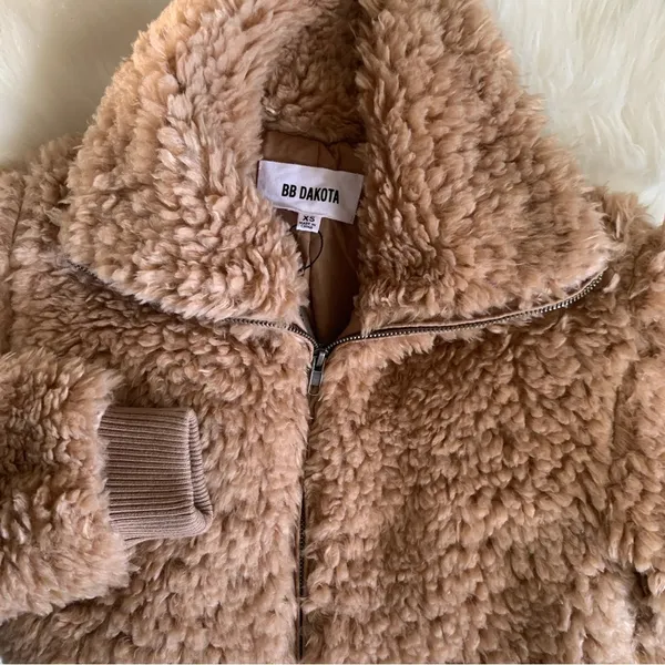 BB Dakota Brown Size XS Fuzzy Jacket Teddy Plush Soft Cozy Warm Coat New - Image 15