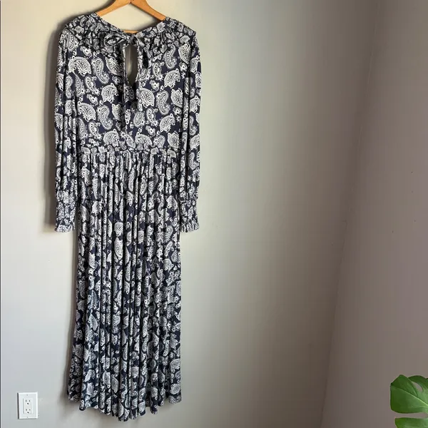 BODEN Ruffle Jersey Maxi Dress 8 Blue - Image 3