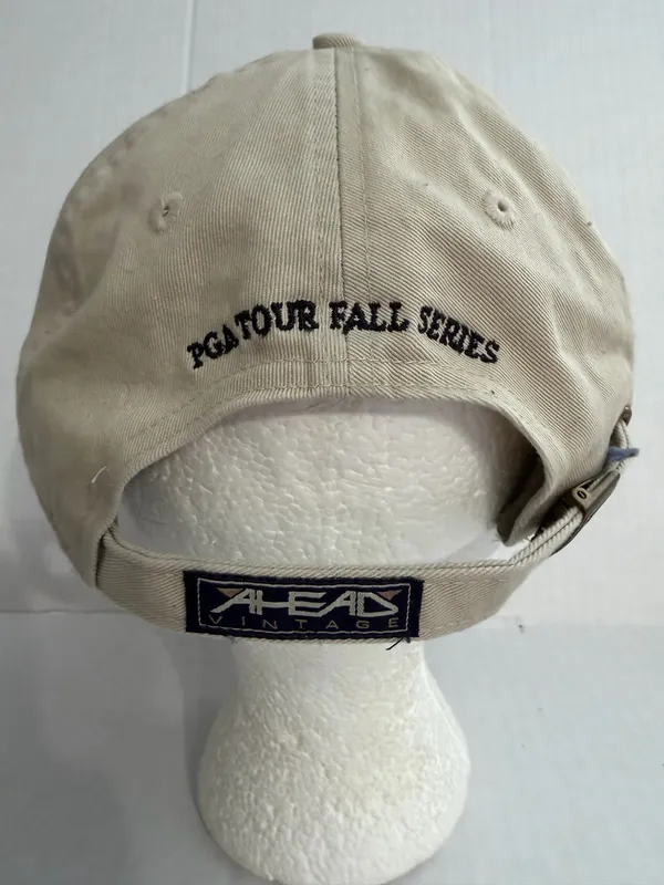 Ahead Vintage PGA TOUR Khaki Baseball Cap with Black Embroidered Logo - Image 4
