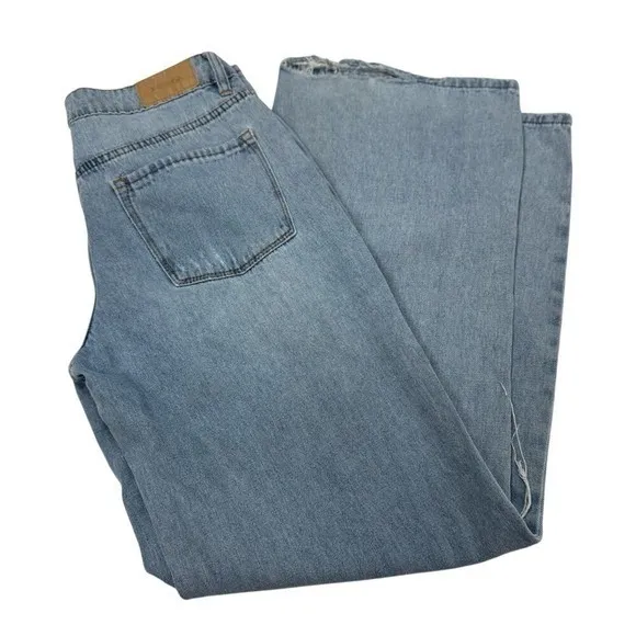 RSQ Low Rise Baggy Jeans Size 25 Distressed Knee Wide Leg Y2K Skater Light‎ Wash - Image 4