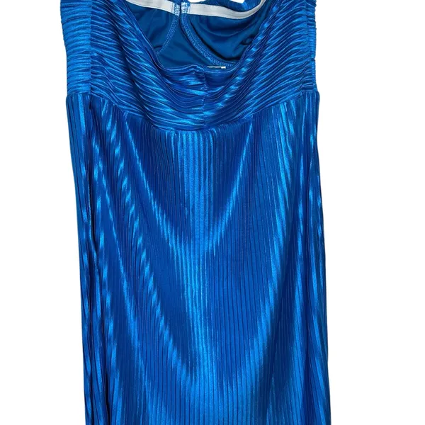 Hello‎ Molly Plisse Lovers Blue Mini Dress Pleats Strapless Homecoming Size 8 - Image 2