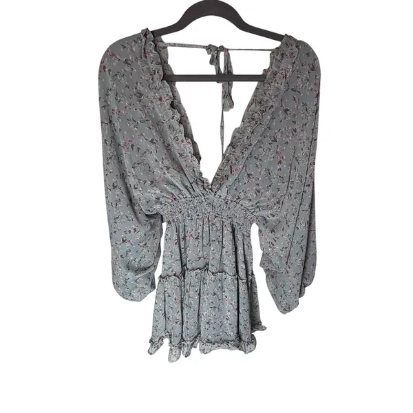 Storia Women's Twee Floral Smocked Mini Dress Coquette Size M NWT - Image 3