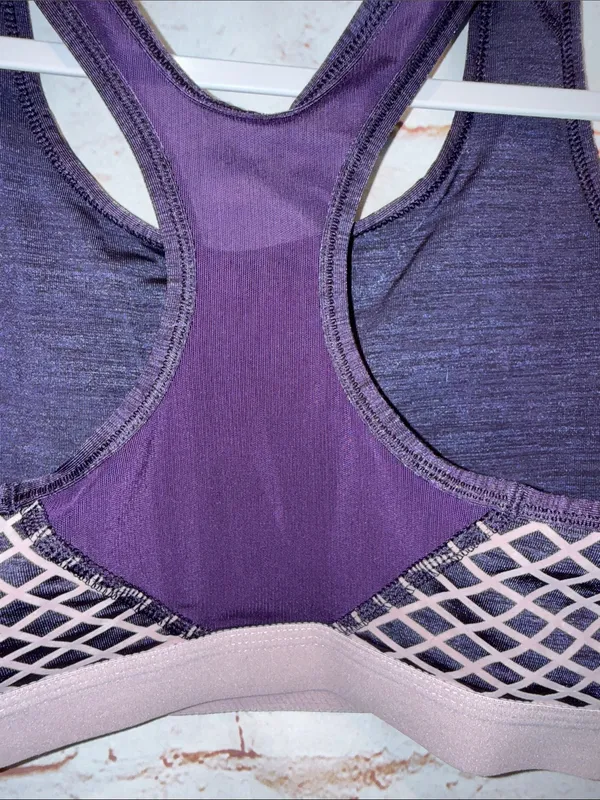 Nike pro hyper classic Purple Sports Bra racer back large dri fit pullover gym - Image 5