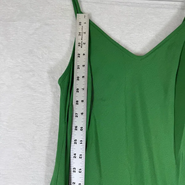 Shop Shani Green Maxi Dress V-Neck Adjustable Spaghetti Straps‎ Solid Crepe S - Image 4