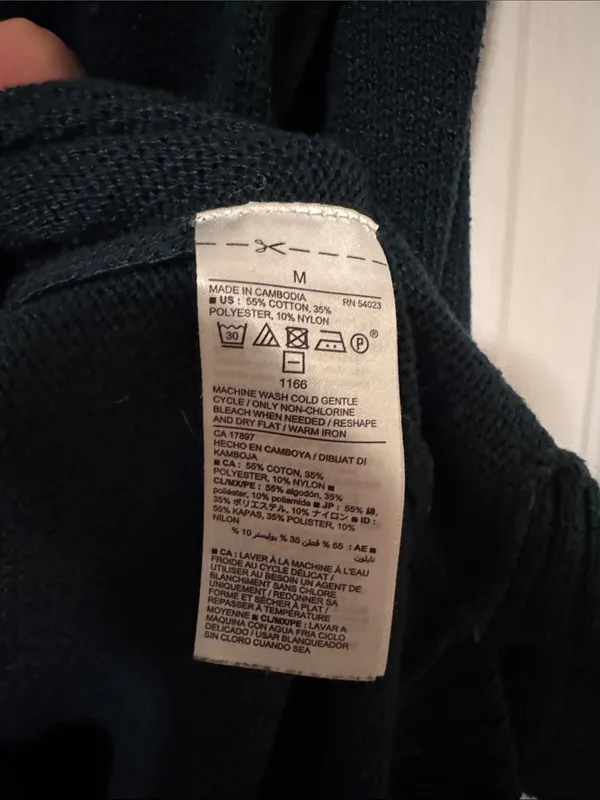 Old Navy Scoop Neck Pullover Dark Green Cotton Blend Sweater - Image 3