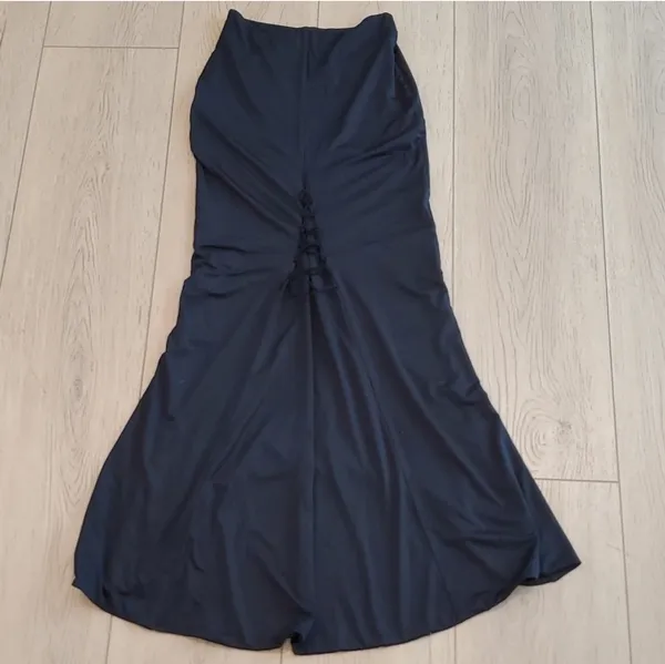 Tiger Mist Black Maxi Skirt With Front Cut - Image 2