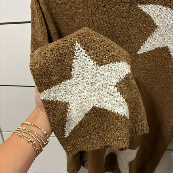 Altar’d State Brown Star Sweater - Image 4