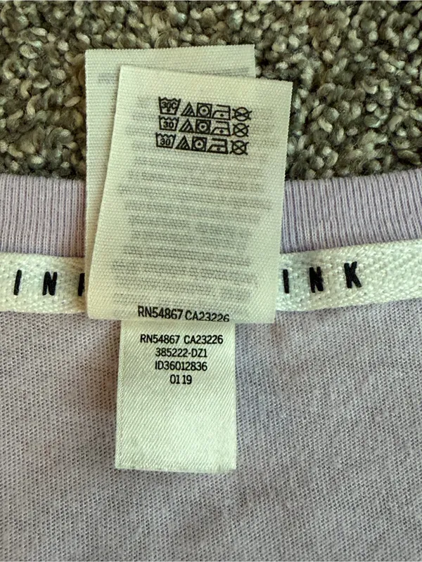 Victoria’s Secret PINK Lavender V-Neck Sleep Tee Shirt Dog Logo Medium - Image 8
