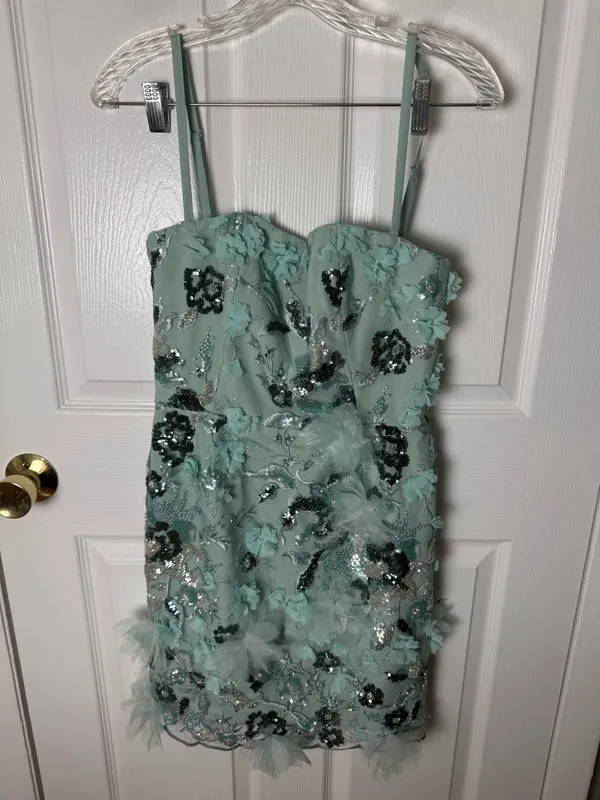 Helsi Hilma Sequin Floral Appliqué Cocktail Minidress S - Image 2