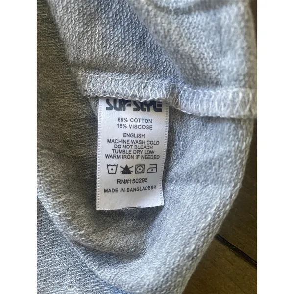 Surf Style Graphic Crop Hoodie Womens Size M Gray Y2K Sporty Short Sleeve Cotton - Image 6