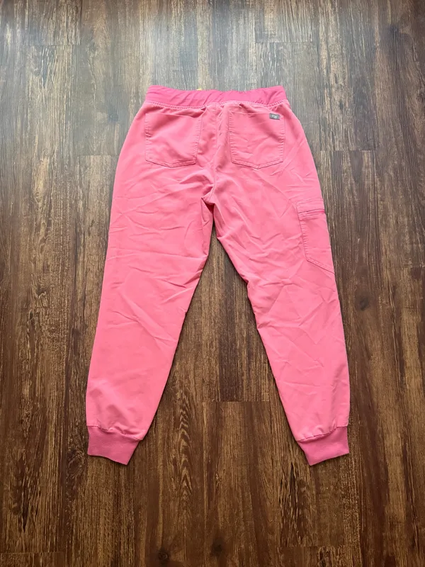 FIGS Women’s Neon Pink Zamora Jogger Scrub Pants - Size S Petite Nursecore - Image 2