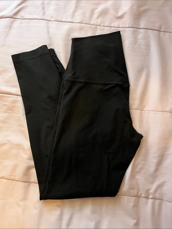 lululemon athletica Black Ribbed High-Rise Leggings - Image 3