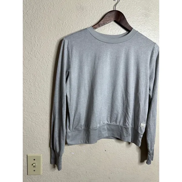 Vuori Daydream Crew Pullover Top size S Heather Grey Ultralightweight - Image 5