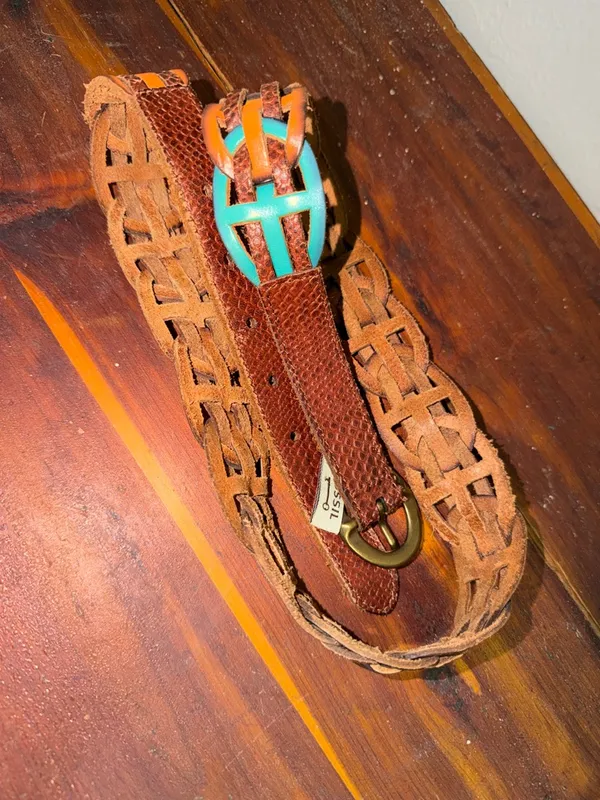 Fossil Braided Leather Belt Large Unisex - Image 3