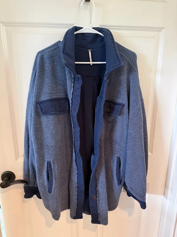 Free People Ruby Jacket in Navy Blue - Image 2