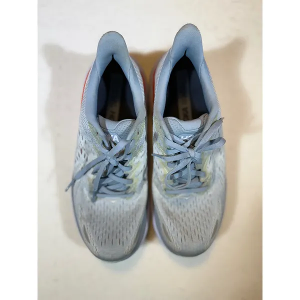 Hoka Clifton 8 Women's Running Shoes Gray Orange Low Top Comfort Sneakers - Image 3