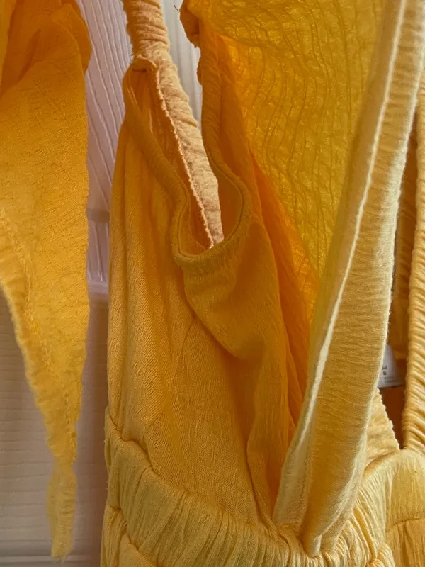Women’s Free People FP Beach La La Maxi Dress Yellow-Orange Size L - Image 4