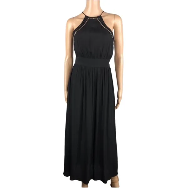 LOVESTITCH Beaded Maxi Dress Sz S Black Feminine Retro Boho Party Whimsycore NWT - Image 5