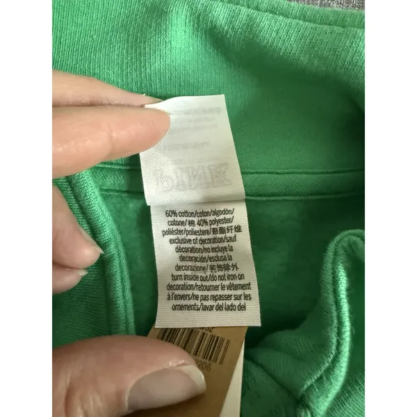 Pink Victorias Secret NWT Logo Green Quarter Zip Sweatshirt Sz L - Image 6