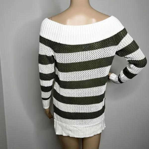 Aerie Green Striped Knit Sweater - Image 3