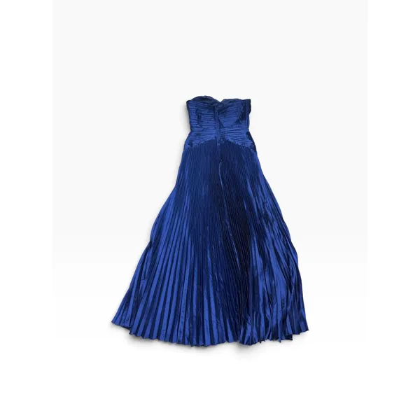 Lulus Royal Blue Strapless Pleated Dress Size M - Image 3