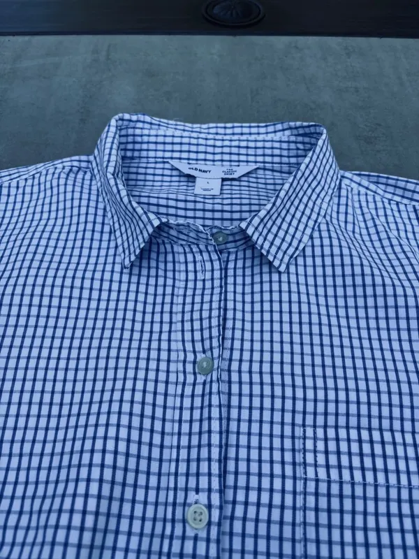 Ladies Large Old Navy Blue Check Blouse - never worn - Image 7