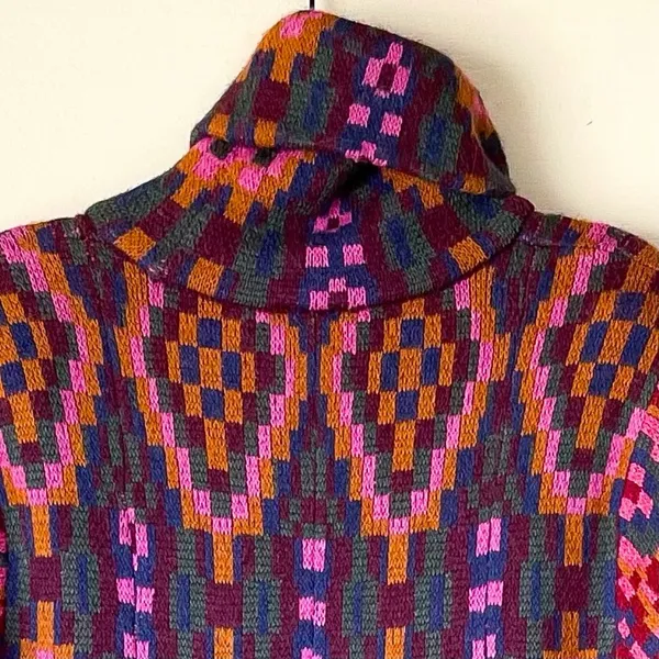 Farm Rio Tapestry Scarf Sweater‎ Maxi Dress Knit Pink Multi Small NWT - Image 8